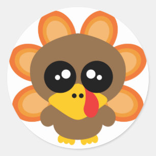 Sticker Rond 🦃 mignon dinde garçon 2.0 / action de grâces
