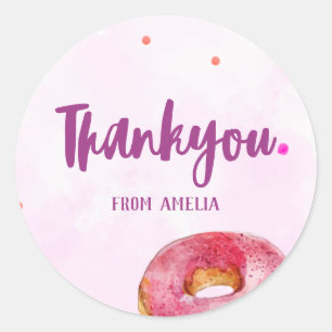 Sticker Rond Mignon Donut douce une fille 1er anniversaire
