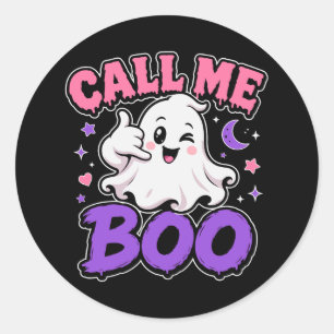 Sticker Rond Mignon Fantôme Kawaii
