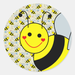Sticker Rond Mignon gaffez l'abeille