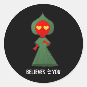 Sticker Rond Mignon Monstre de Flatwoods croit en toi 