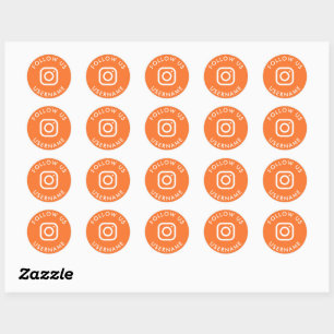 Sticker Rond mignon orange personnalisé instagram médias sociau