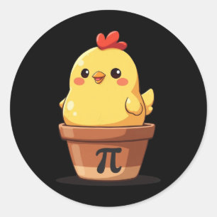 Sticker Rond Mignon poulet Pot Pi Day tarte profs de maths amou