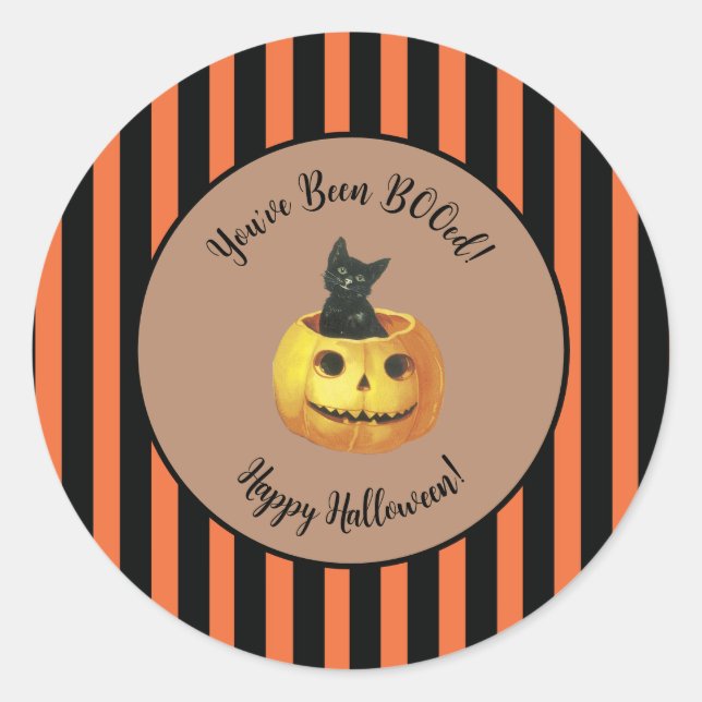 Sticker Rond Mignon Vous Avez été BOO Halloween (Devant)
