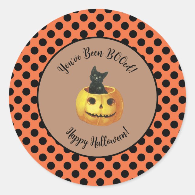 Sticker Rond Mignon Vous avez été BOO Halloween (Devant)