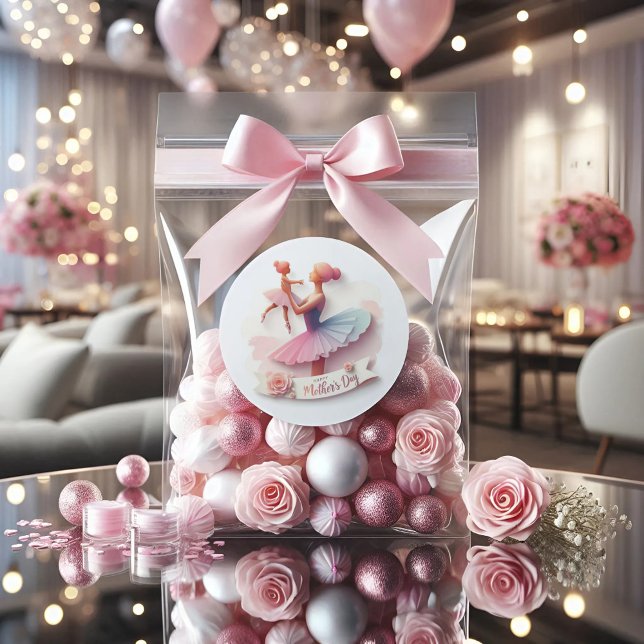 Sticker rond Mignonne Aquarelle Ballerina Maman (Créateur téléchargé)