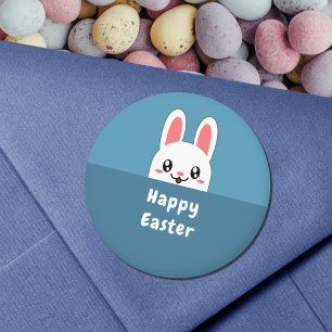 Sticker Rond Mignonne Bunny Pâques