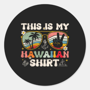 Sticker Rond Mignonne C'Est Mon Costume Luau Tropical Hawaïen P