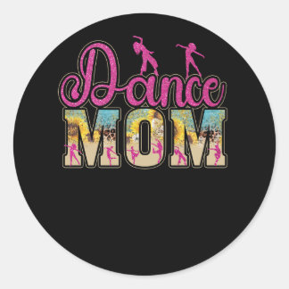 Sticker Rond Mignonne Cravate teint Danse Maman Fête des mères 