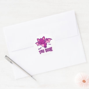 Sticker Rond Mignonne et drôle Halloween chauves-chauves-souris