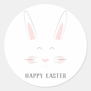 Sticker Rond Mignonne et lapin simple