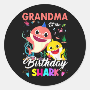 Sticker Rond Mignonne Grand-Mère De La Famille Anniversaire Req