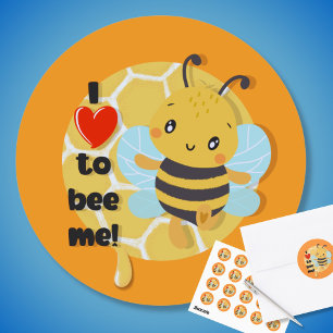 Sticker Rond Mignonne J'aime être moi bourdon