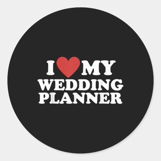 Sticker Rond Mignonne J'Aime Mon Wedding planner De Mariée Groo (Devant)