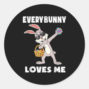 Sticker Rond Mignonne Lapin Lapin Pour Garçons Filles Partout A