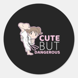 Sticker Rond Mignonne Mais Dangereuse Judo Muay Mixed martial a