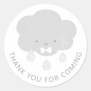 Sticker Rond Mignonne nuage garçon. Baby shower merci d'être ve