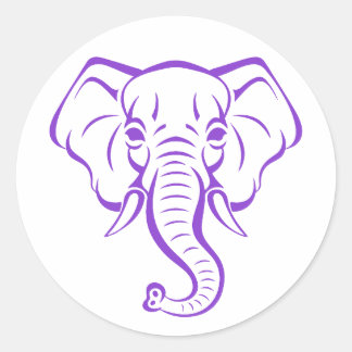 Sticker Rond Mignonne Purple Elephant Maman Design Pour Amateur
