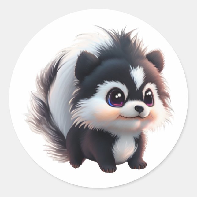 Sticker Rond Mignonne skunk woods animaux forêt amis amis (Devant)