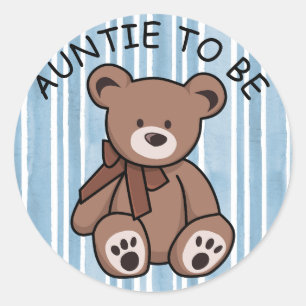 Sticker Rond Mignonne Teddy Bear Brown Teddy Tante à être