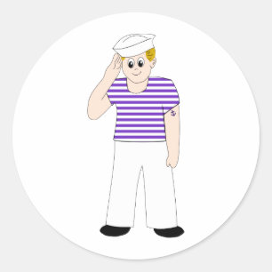 Sticker Rond Mignonne voile caricature