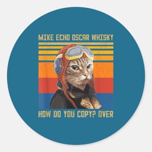 Sticker Rond Mike Echo Oscar Whisky Comment (Devant)