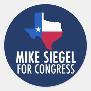Sticker Rond Mike Siegel pour le Congrès au Texas