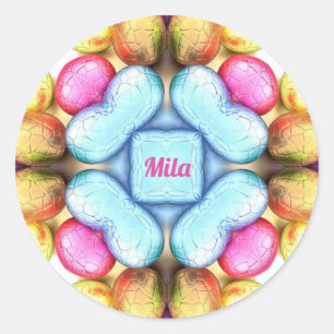 Sticker Rond MILA EASTER ~ WOW! Jolies oeufs pour les dons de P