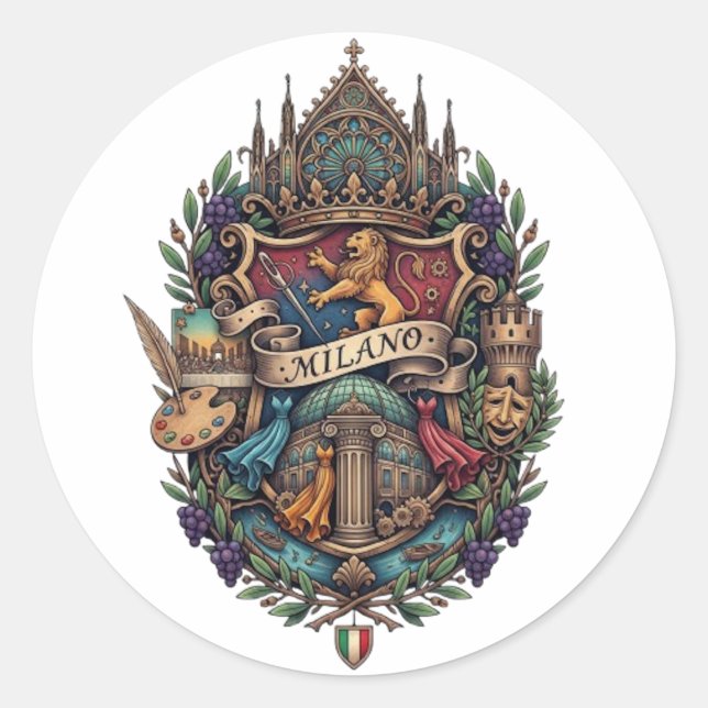 STICKER ROND MILAN (Devant)