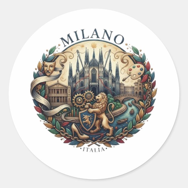 STICKER ROND MILAN (Devant)