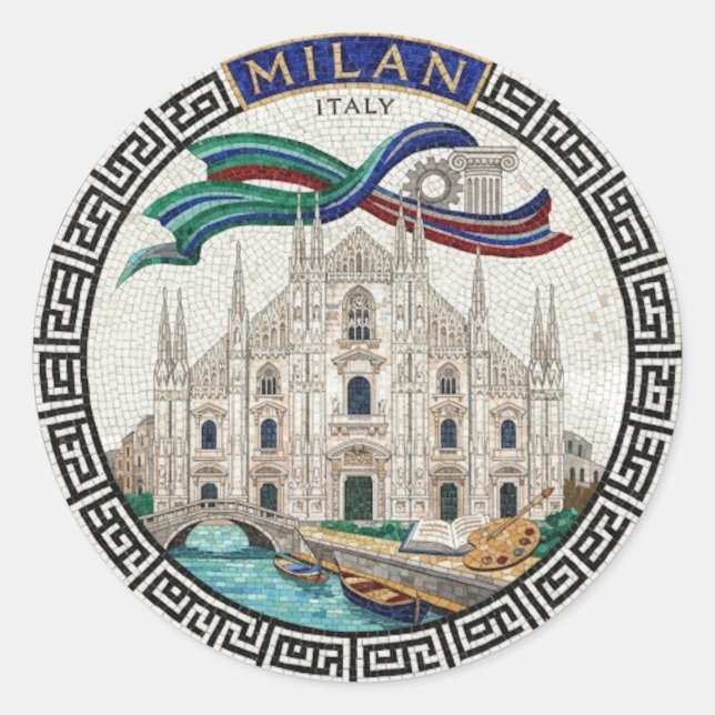 STICKER ROND MILAN (Devant)