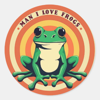 Sticker Rond MILF. Homme j'aime les grenouilles