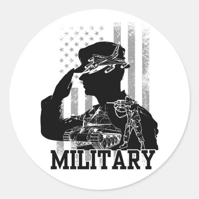 Sticker Rond Militaire (Devant)
