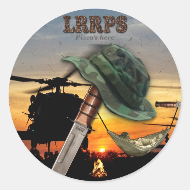 Sticker Rond Militaire LRRPS LRRP recon marine de l'armée (Devant)