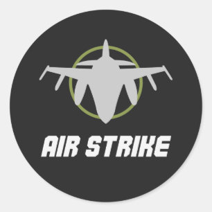 Sticker Rond Military Fighter Jet Air Strike