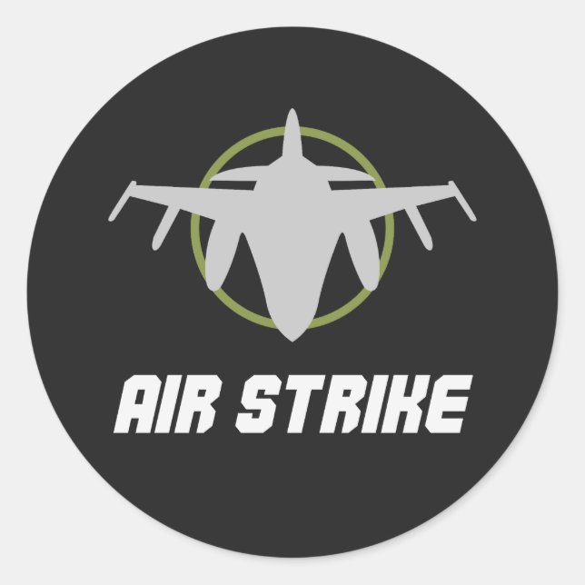 Sticker Rond Military Fighter Jet Air Strike (Devant)