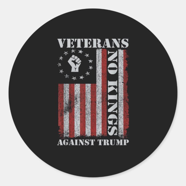 Sticker Rond Military Veterans Protest Flag Patriotic Freedom (Devant)