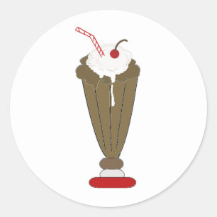 Sticker Rond Milkshake au Chocolat