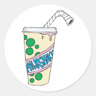 Sticker Rond milkshake aux fraises