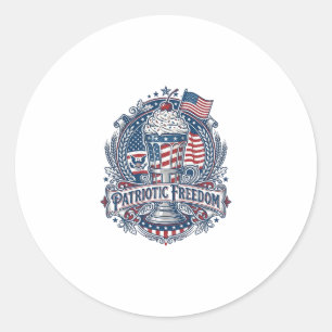Sticker Rond Milkshake Patriotique Americana
