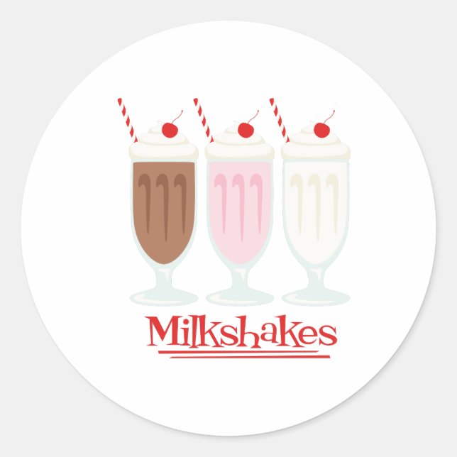 Sticker Rond Milkshakes (Devant)