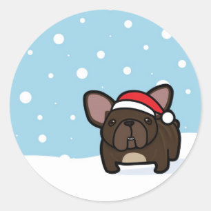 Sticker Rond Milou Frenchie Brindle