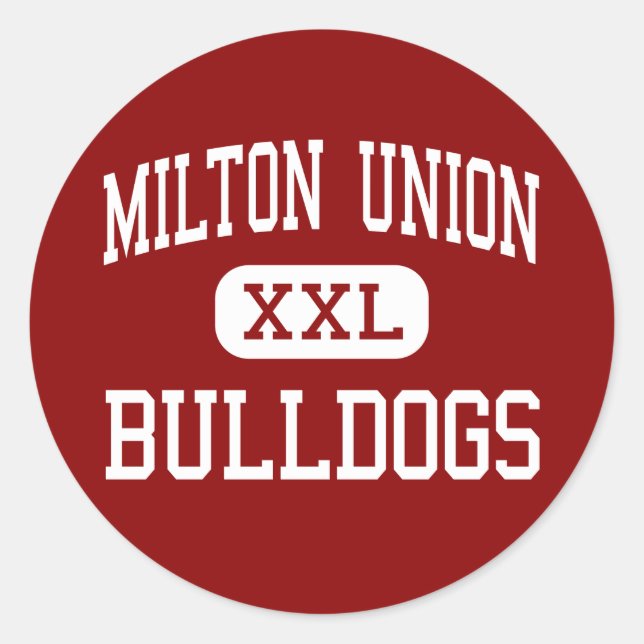 Sticker Rond Milton Union - Bulldogs - High - West Milton Ohio (Devant)