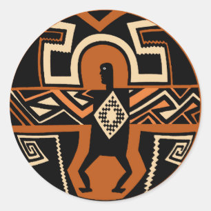 Sticker Rond Mimbres Warrior