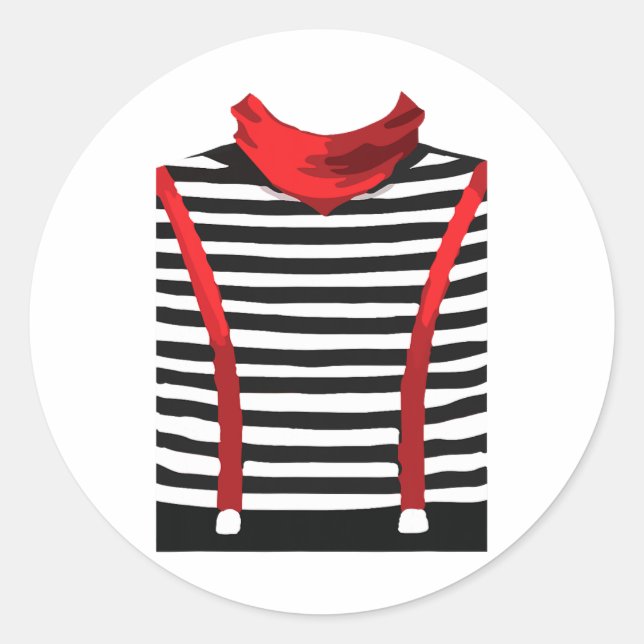 Sticker Rond Mime Artiste Interprète Arts Halloween Costume Cos (Devant)