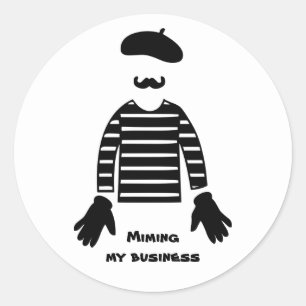 Sticker Rond Mime Pantomime Miming Mon Entreprise