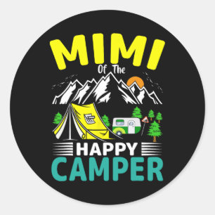 Sticker Rond Mimi de la grand-mère campeuse 1er anniversaire Fa