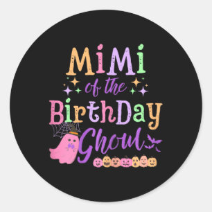 Sticker Rond Mimi De L'Anniversaire Ghoul Cute Halloween Éffray