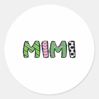 Sticker Rond Mimi Football Drôle Anniversaire Foot Enfant Famil