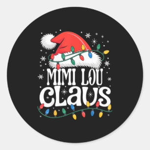 Sticker Rond Mimi Lou Claus Drôle de Noël Grand-mère Holida
